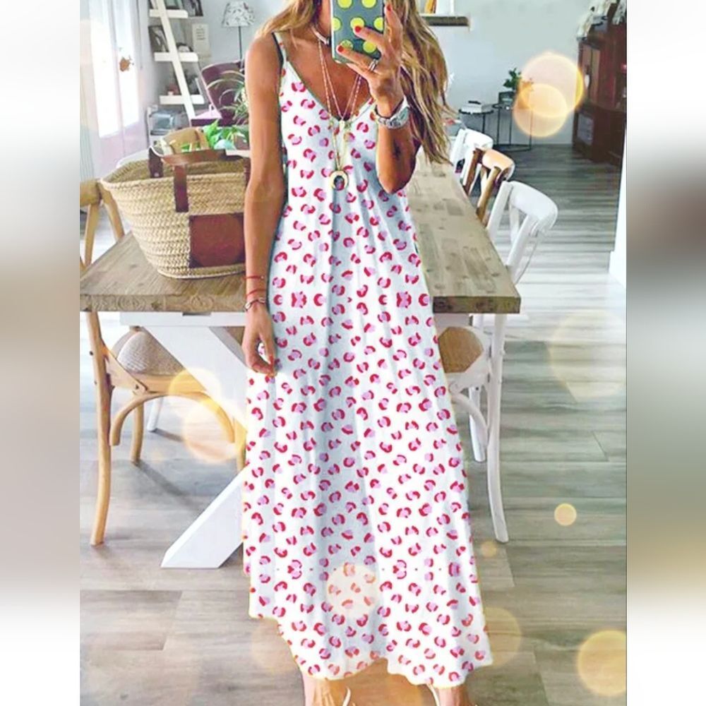 Women Ladies Long Maxi Dress Boho Holiday Beach Summer Floral Cocktail Sundress